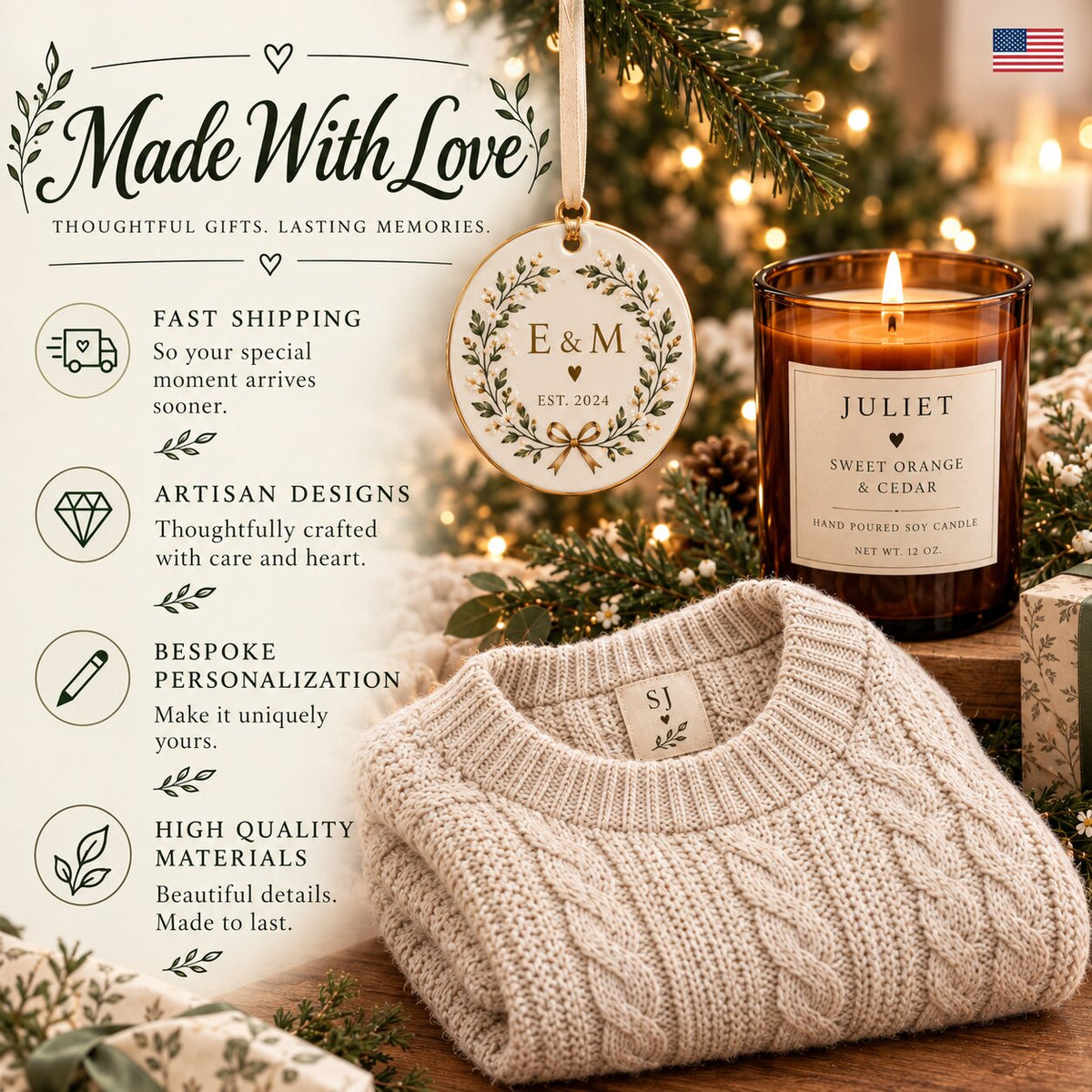 Heritage Single-Sided Ceramic Ornament