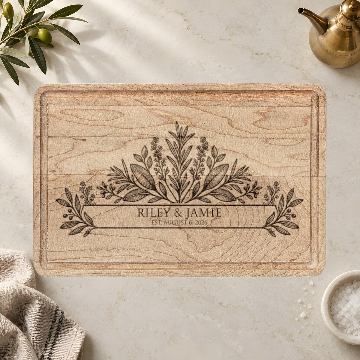 Atelier Engraved Personalized Wooden Cutting Board