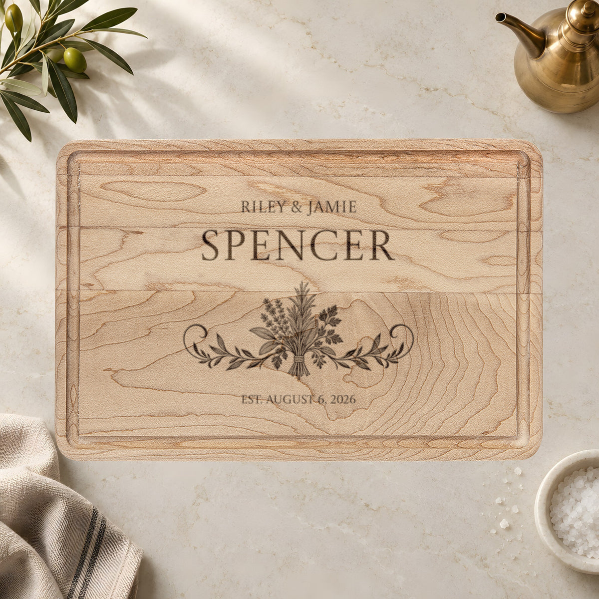 Atelier Engraved Personalized Wooden Cutting Board