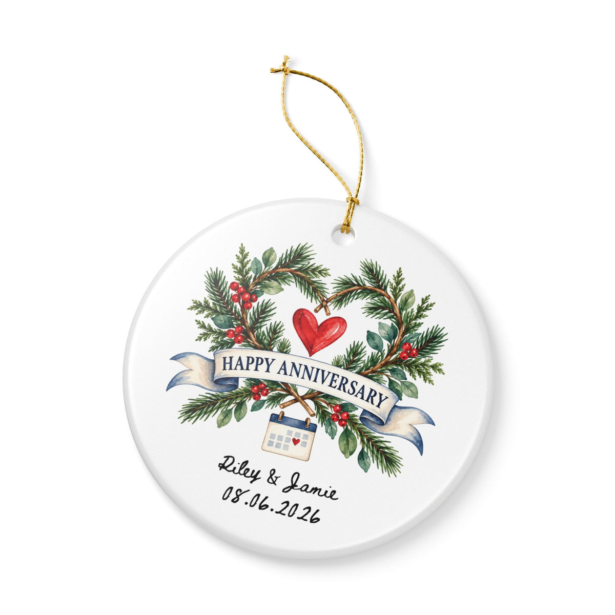 Signature Single-Sided Ceramic Ornament