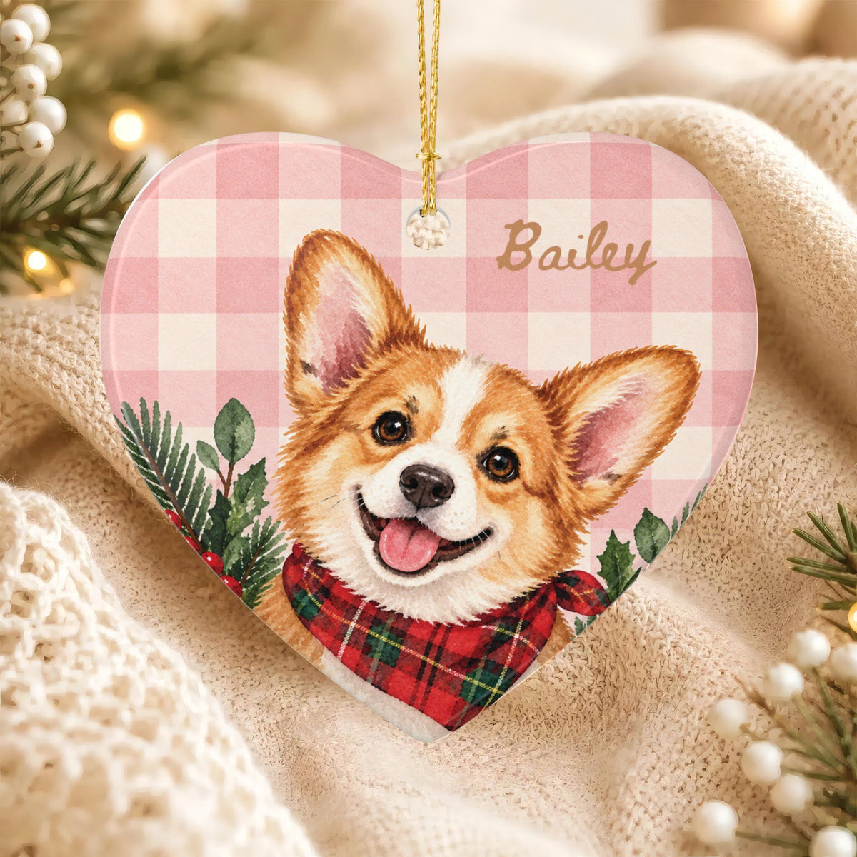 Personalized Pet Christmas Ceramic Ornament Dog & Cat Keepsake